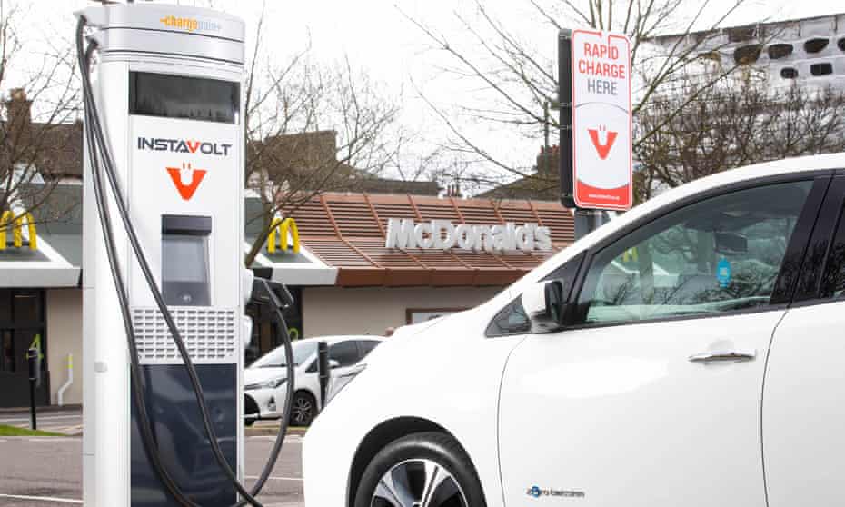 An InstaVolt charger in a McDonald’s car park