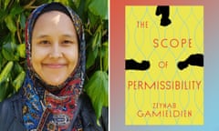 Composite image featuring Australian author Zeynab Gamieldien alongside the cover for new book The Scope of Permissibility out via Ultimo Press