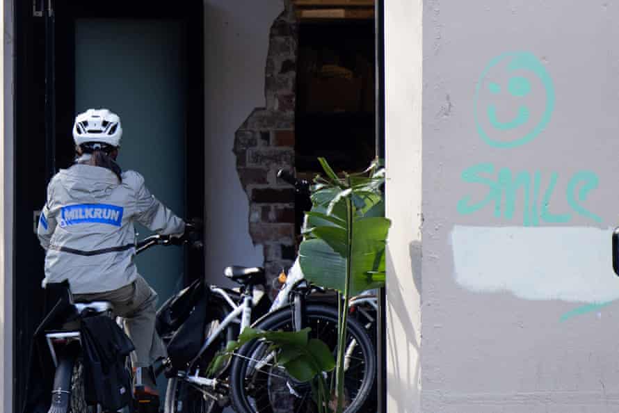Milkrun delivery rider on a bike