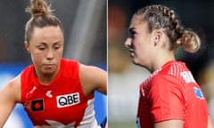 Paige Sheppard and Alexia Hamilton of the Sydney Swans