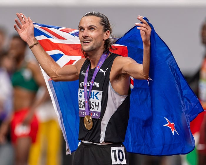 Golden George Beamish delivers kick for New Zealand athletics at world championships | Jack Snape