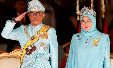FILE PHOTO: Malaysia’s new King Sultan Abdullah Sultan Ahmad Shah and Queen Tunku Azizah Aminah Maimunah attend a welcoming ceremony at the Parliament House in Kuala Lumpur, Malaysia January 31, 2019. REUTERS/Lai Seng Sin/File Photo