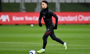 Diego Jota is back in training for Liverpool.