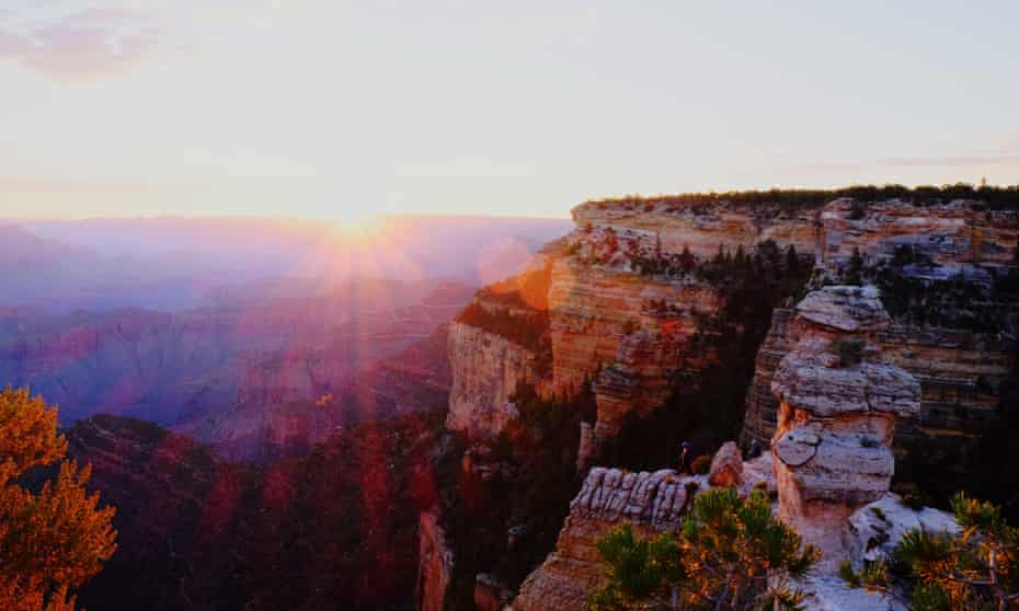 Scenic View Of Grand Canyon Against Sky At Sunrise