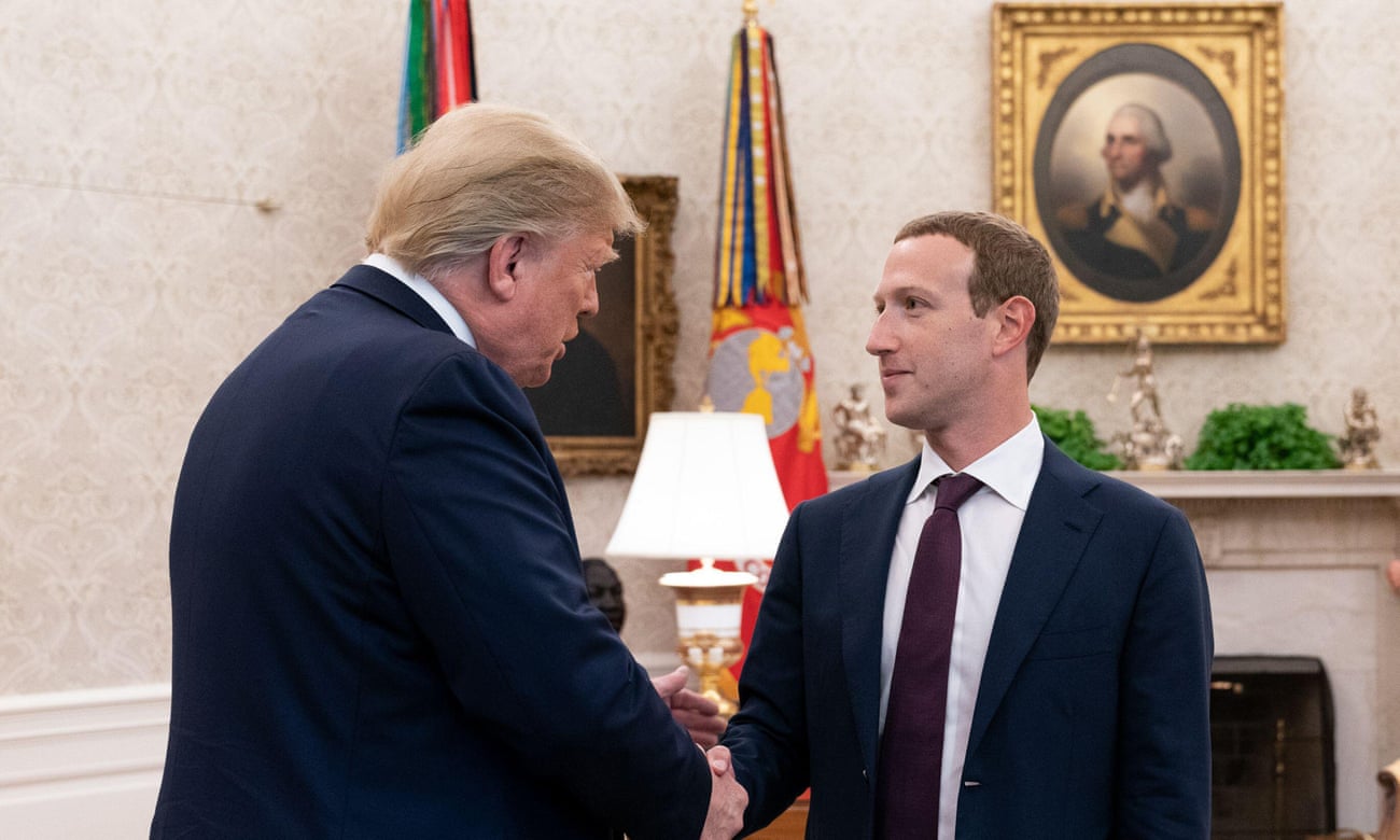 President Trump welcomes Facebook CEO Mark Zuckerberg to the Oval Office last September.