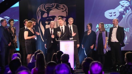 Some of the winners at last year’s Bafta Games Awards ceremony.