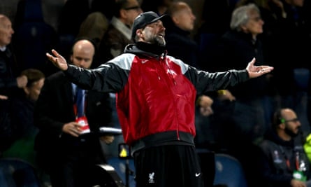 Jürgen Klopp shows his frustration during Liverpool’s European exit