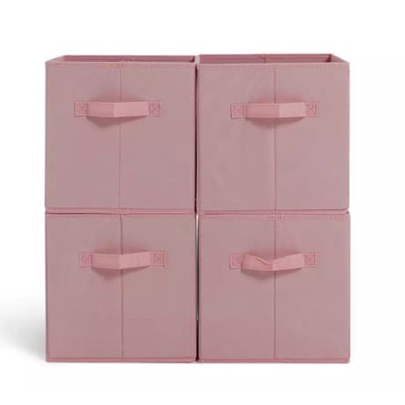 Argos Home Set of 4 Storage Boxes - Pink