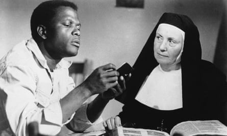 Sidney Poitier and Lilia Skala in Lilies of the Field, 1963, for which Poitier won the best actor Oscar.