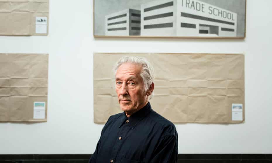 Ed Ruscha at the hang for his new exhibition, Course of Empire, at London’s National Gallery.
