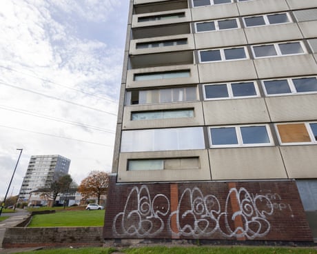 blocks of flats and low rises on an estate