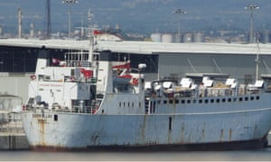 The cattle ship Karim Allah docked in Tarragona, Spain, 2020.