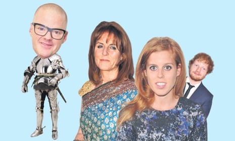 Currying favour: Sir Heston Blumenthal; Fergie,  Princess Bea and Ed Sheeran 