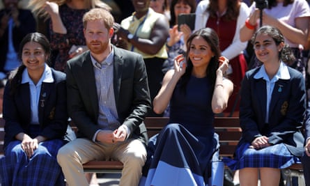 The royal couple during their visit to Macarthur girls high school in Sydney.