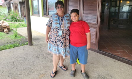 Rania Sassin with her son
