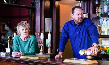 As landlord Mick Carter with Linda Henry in EastEnders.
