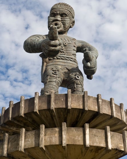 A statue of Cuffy, the slave rebellion leader, in Georgetown Guyana.