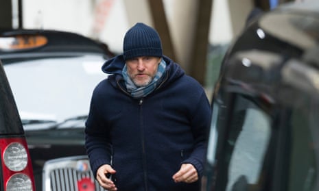Woody Harrelson filming in the UK for his Lost in London movie.