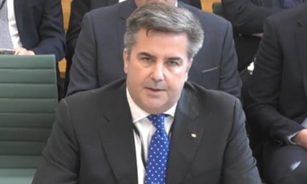 Peter Hebblethwaite, CEO P&O Ferries, menjawab pertanyaan dari Komite Parlemen.