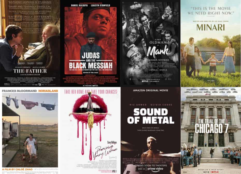 Oscar best picture nominees … some are streaming now, but The Father is not out until June and Promising Young Woman has no UK release date. 