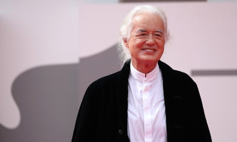 Jimmy Page attends the red carpet of the movie Becoming Led Zeppelin at the Venice International Film Festival in 2021.