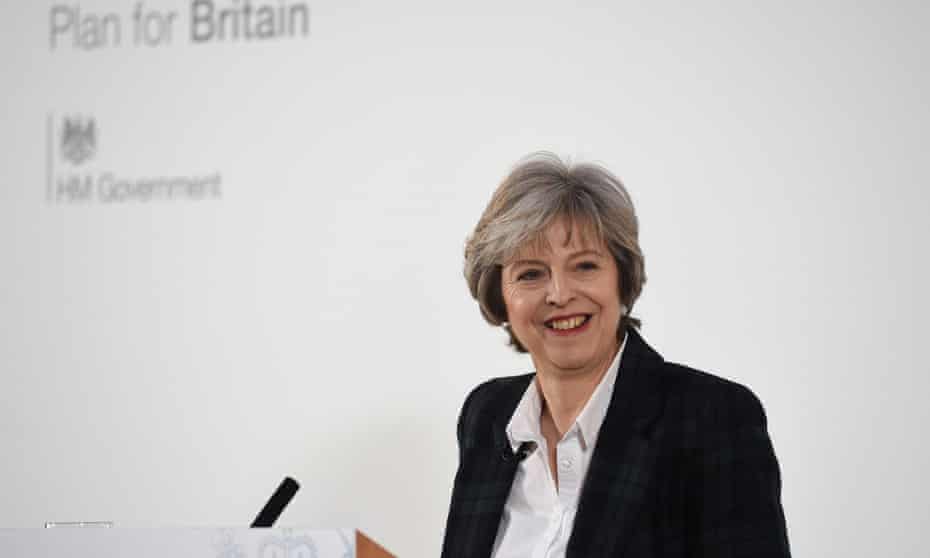Theresa May delivers her ‘Lancaster House speech’ in January 2017.