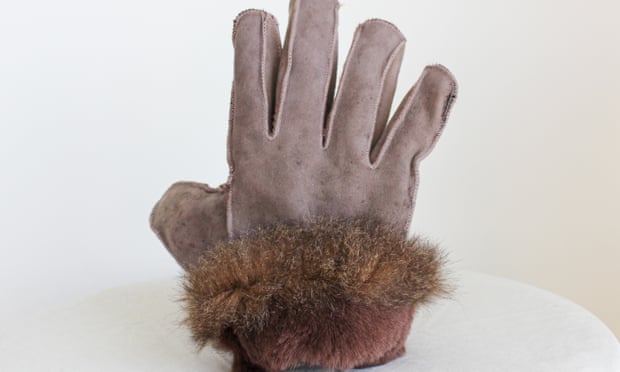 The cat fur gloves allegedly on sale at Queen Victoria Market in Melbourne. 
