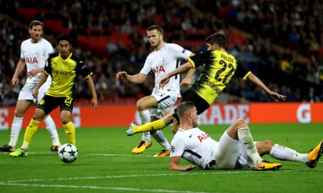 Christian Pulisic of Borussia Dortmund slots the ball home but it is disallowed for offside.