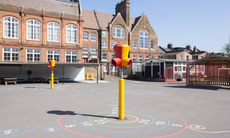 Empty playground at a primary school in Homerton, London