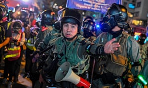 Police have fired tear gas, water cannon and pepper spray at protesters in Hong Kong.