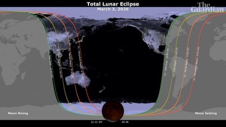उत्तरी अमेरिका, ऑस्ट्रेलिया और न्यूजीलैंड पर दुर्लभ ‘ब्लड मून’ पूर्ण चंद्र ग्रहण दिखाई देगा