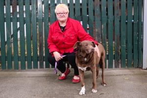 Amethyst DeWilde with her dog Mojo