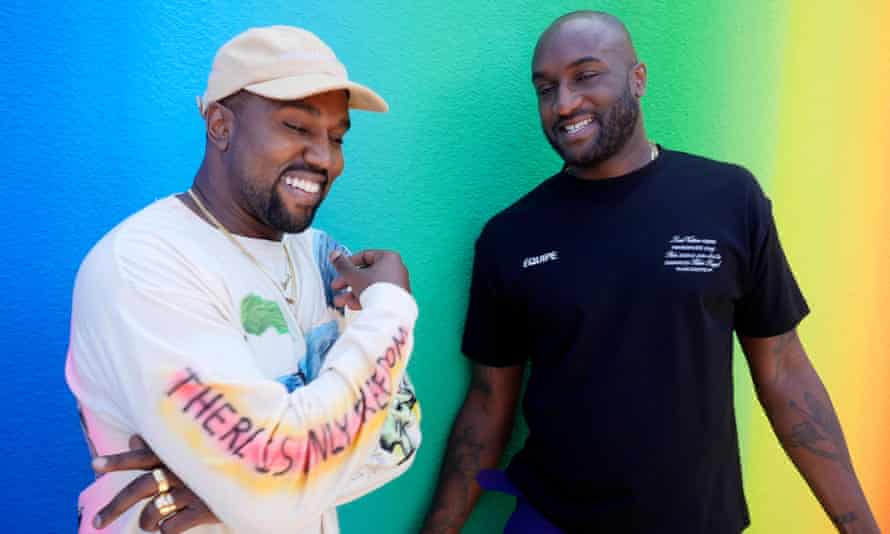 Kanye West ve Virgil Abloh, Louis Vuitton şovunun ön sırasında