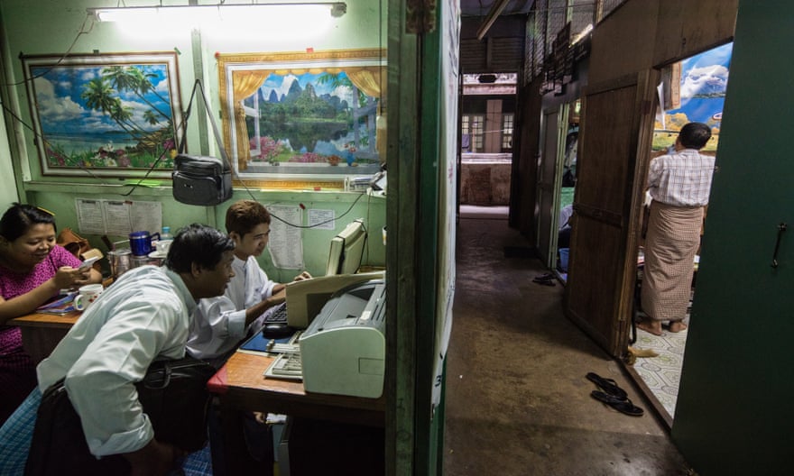 Lawyers cubicles inside the Balthazar Building, Yangon.