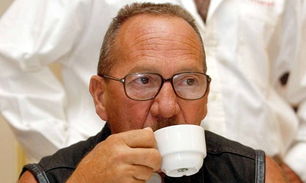 Sonny Barger at a news conference in Vienna on 3 September 2003. 