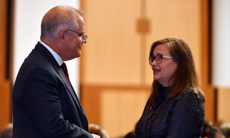 PM Scott Morrison and sex discrimination commissioner Kate Jenkins