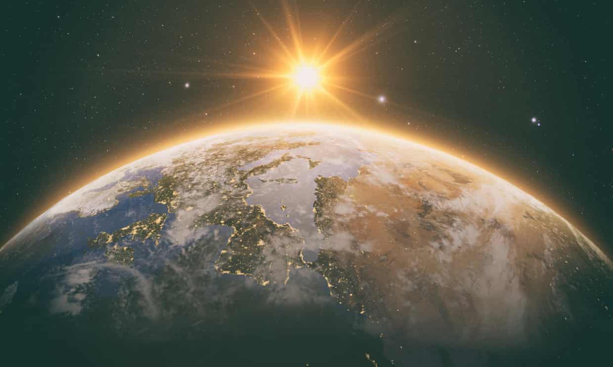 A single spin of the Earth marks out a day and drives the cycle of sunrise and sunset. Photograph: Janez Volmajer/Alamy A single spin of the Earth marks out a day and drives the cycle of sunrise and sunset. Photograph: Janez Volmajer/Alamy