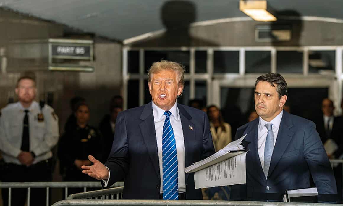 Donald Trump talking to the press