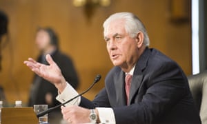 Rex Tillerson at the confirmation hearing for secretary of state.