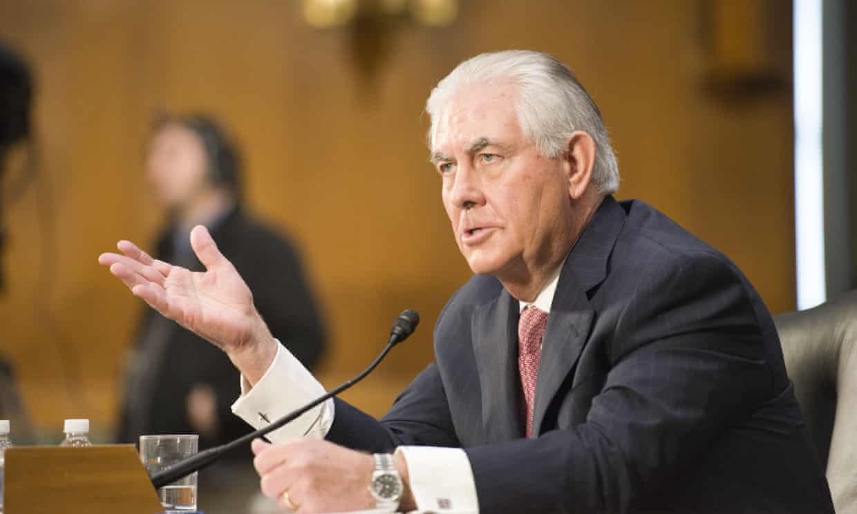 Rex Tillerson at the confirmation hearing for secretary of state.