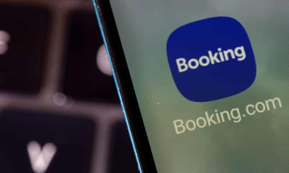 Booking.com app on smartphone
