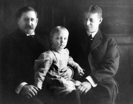 Laura Trevelyan’s great-great-grandfather, Thomas Gray Bennett, left, with his grandson, baby Thomas Gray Bennett, and his son Winchester Bennett, c1900.