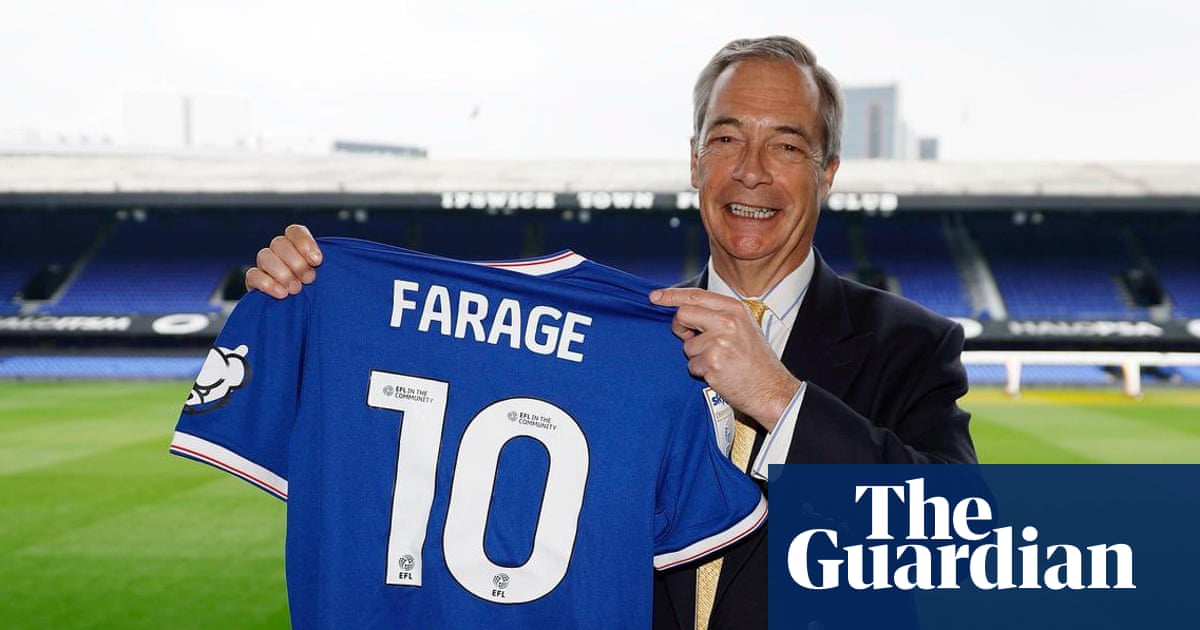Ipswich chairman apologises for causing fans ‘hurt and pain’ after Farage’s visit to club