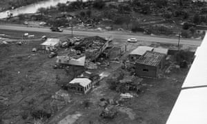 Workmen arrive to clean up González, a small Mexican town near Tampico workmen wrecked by Hurricane Inez in 1966. Where are the aliens when you need them?