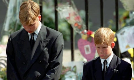 Princes William and Harry during their mother’s funeral on 6 September 1997