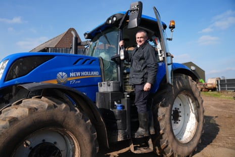 Liberal Democrats leader Ed Davey on a tractor.