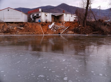 Debris from a business destroyed