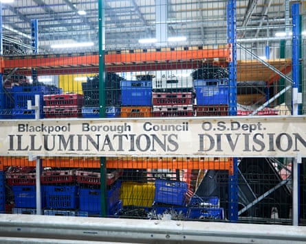 A sign says ‘Blackpool Borough Council Illuminations Division’.