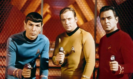 Leonard Nimoy, William Shatner and James Doohan in Star Trek, in 1966.