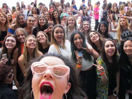 Charli XCX takes a selfie with fans before the ARIA Awards on November 26, 2014 in Sydney, Australia